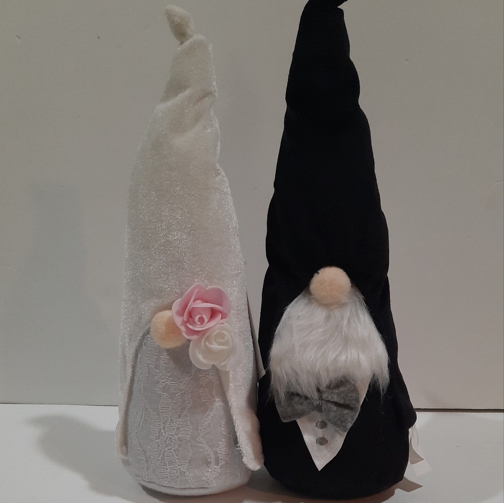 Charming Black and White Cat Gnome Decor